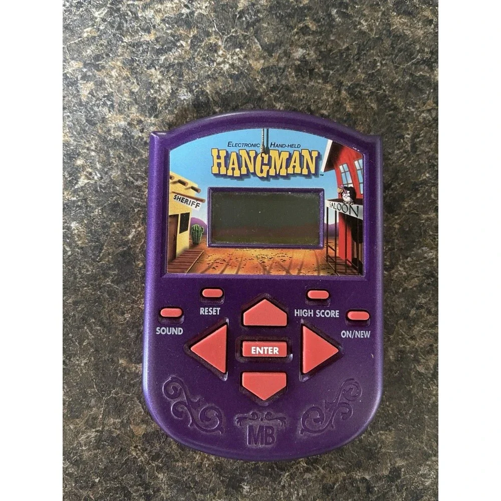 Electronic HANGMAN Video Game Handheld Milton Bradley MB Vintage Tested-working